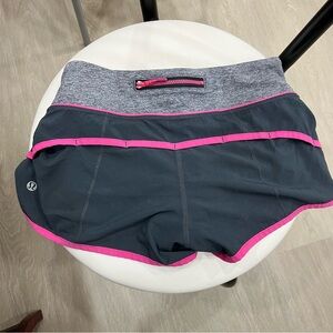 lululemon athletica Women's Charcoal and Pink Athletic Shorts